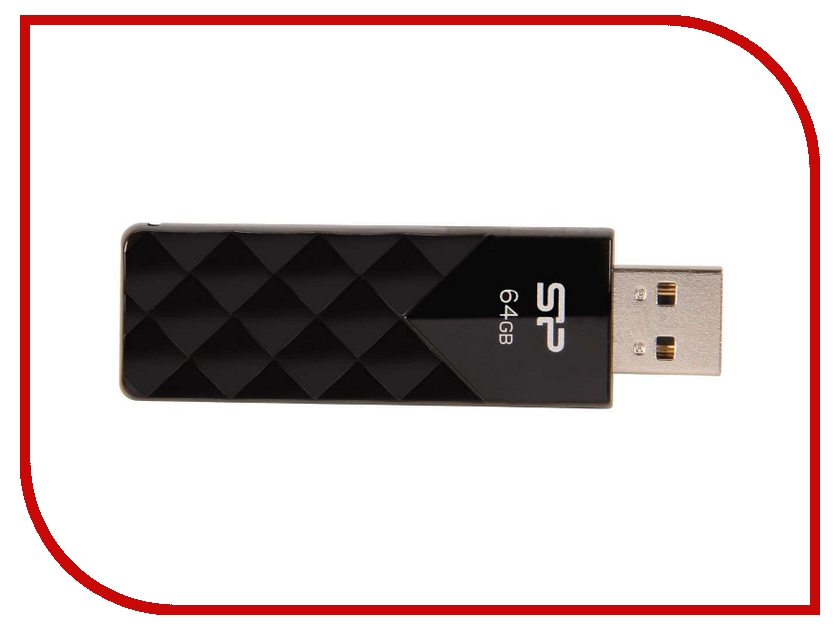 USB Flash Drive 64Gb - Silicon Power Ultima U03 Black SP064GBUF2U03V1K, 825 