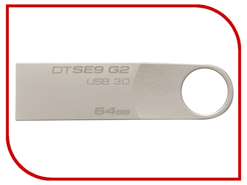 USB Flash Drive 64Gb - Kingston DataTraveler SE9 G2 USB 3.0 Metal DTSE9G2/64GB, 1302 