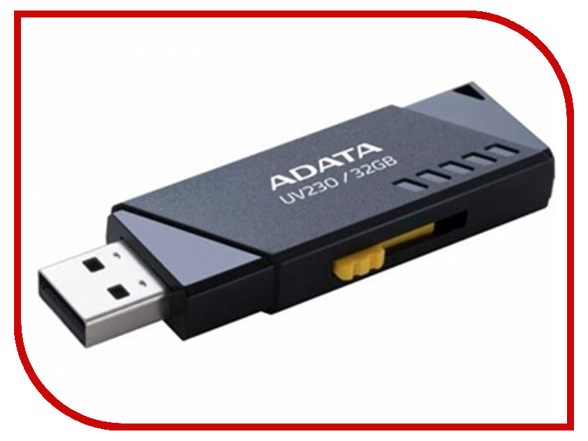 USB Flash Drive 32Gb - A-Data UV230 Black AUV230-32G-RBK, 489 