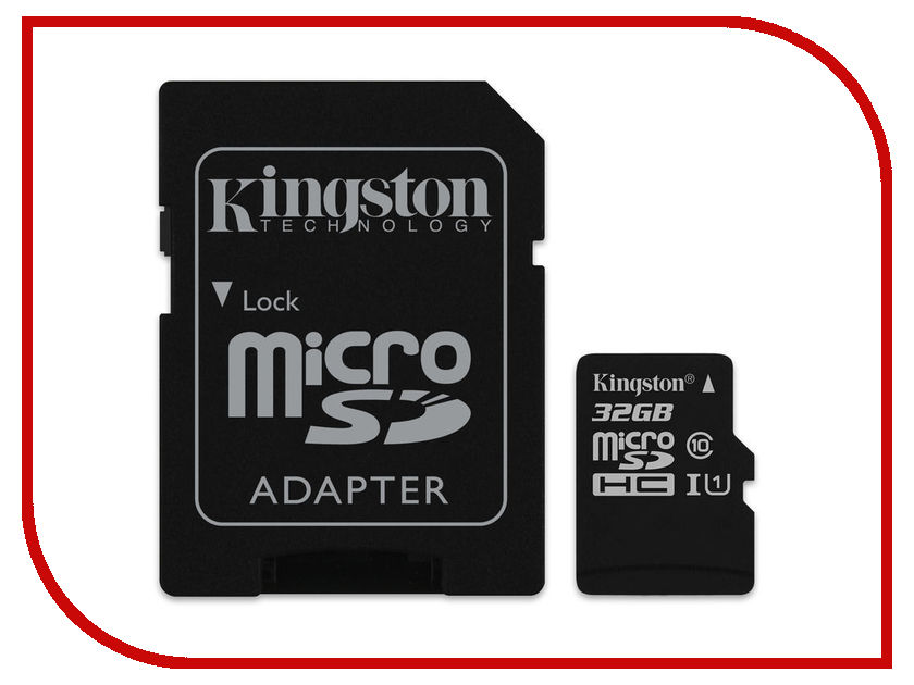   32Gb - Kingston Micro Secure Digital HC Class10 UHS-I SDCS/32GB, 1716 