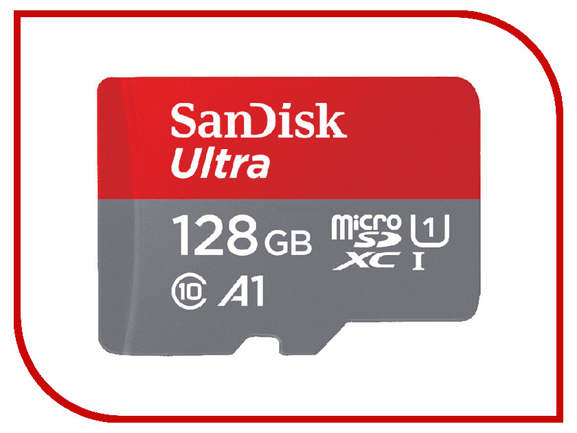   128Gb - SanDisk Ultra microSDXC U1 UHS-I Class 10 SDSQUAR-128G-GN3MN, 6643 