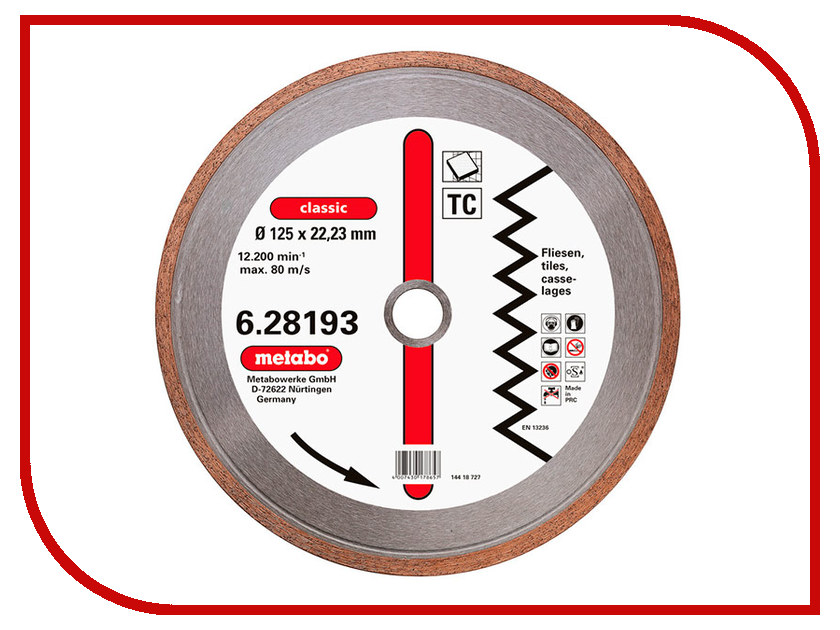  Metabo Classic 125x1.7x22.23mm    628193000, 807 