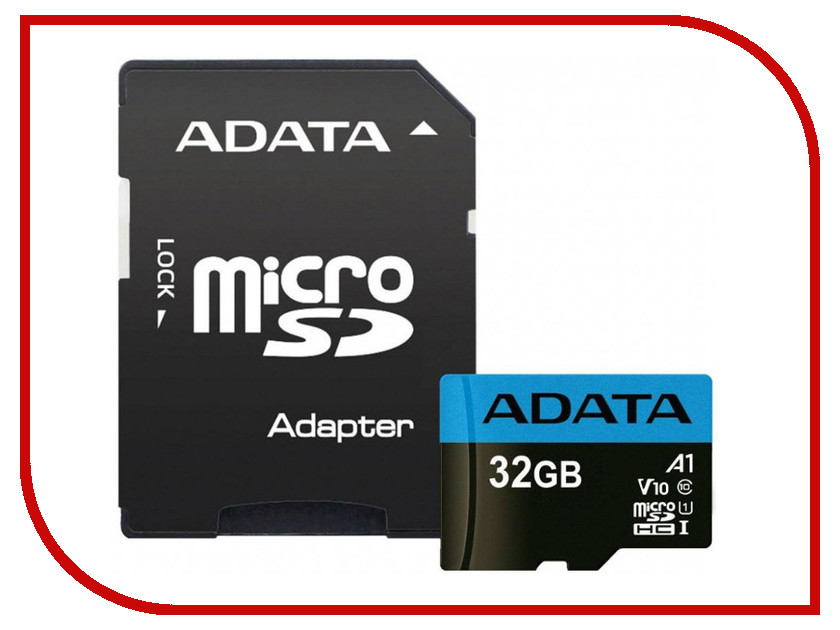   32Gb - A-Data Premier - Micro Secure Digital HC Class 10 UHS-I U1 AUSDH32GUICL10A1-RA1    SD, 3714 