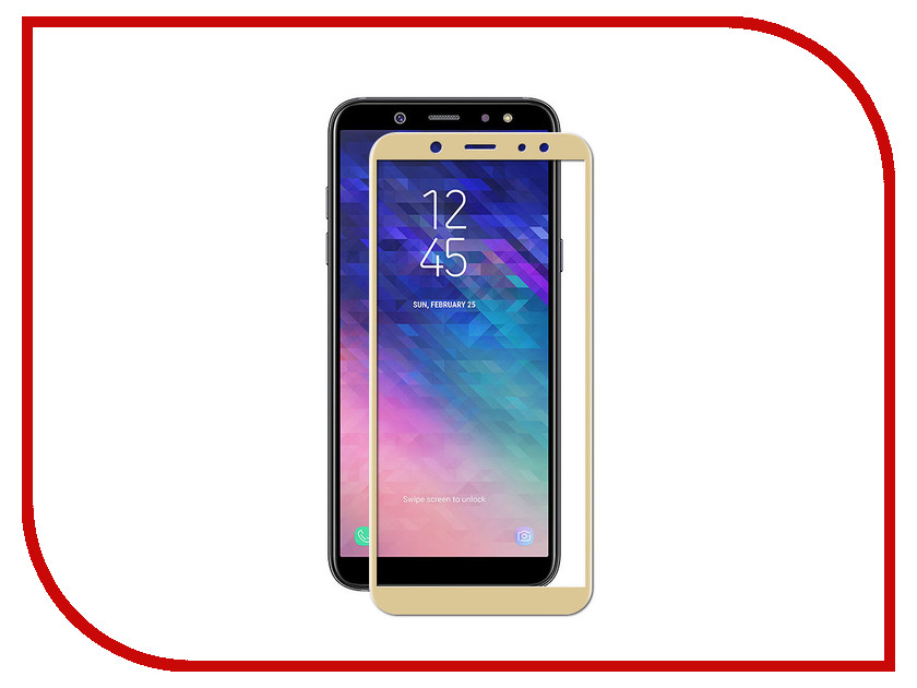     Samsung Galaxy A6 2018 Red Line Full Screen Tempered Glass Gold 000015332, 451 