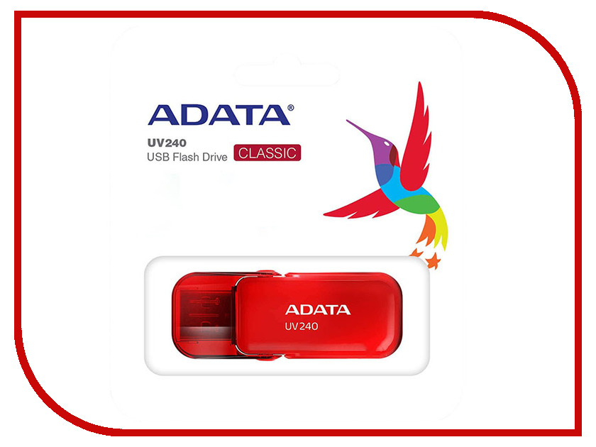 USB Flash Drive 8Gb - A-Data UV240 Red AUV240-8G-RRD, 322 