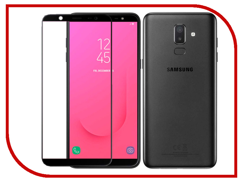     Samsung Galaxy J8 2018 Red Line Full Screen 3D Tempered Glass Black, 650 