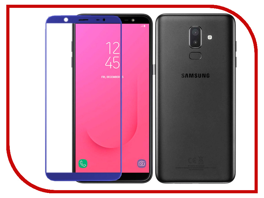     Samsung Galaxy J8 2018 Red Line Full Screen Tempered Glass Blue 000015345, 451 